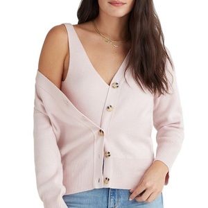 NWT Favorite Daughter Cashmere and Cotton Knit Cardigan & Tank Top Matching Set